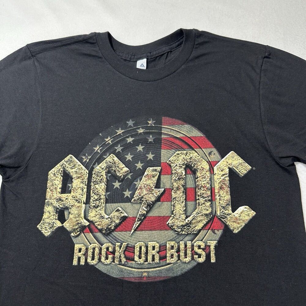 AC/DC Adult Small Rock Or Bust America 2016 Tour Tee Band Graphic T Shirt - Picture 3 of 12